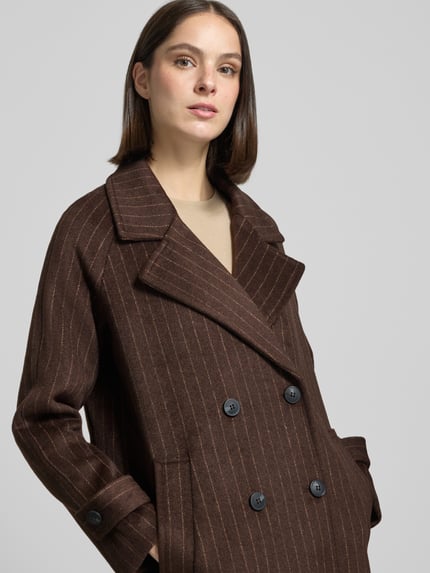 VERO MODA Mantel mit doppelreihiger Knopfleiste Schoko 3
