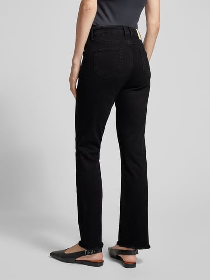 Goldgarn Slim fit jeans met franjes, model 'LINDENHOF' Zwart - 5