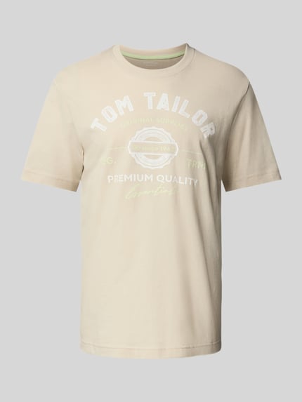 Tom Tailor Regular Fit T-Shirt aus reiner Baumwolle Sand 2