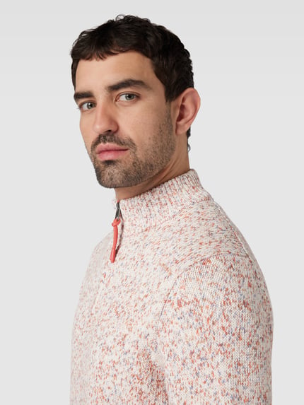 Fynch-Hatton Strickpullover mit Troyer-Kragen Koralle Melange 3