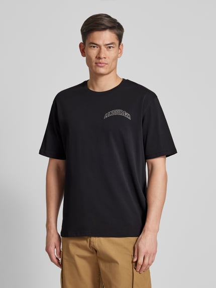 Lindbergh T-shirt o kroju oversized z nadrukiem z logo Średnioszary 4