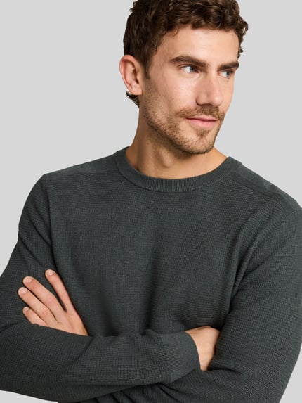 Tom Tailor Regular Fit Pullover mit Crew Neck Kragen Oliv 3