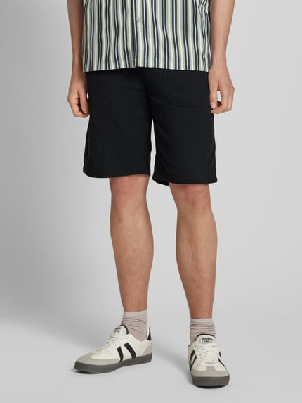 Blend Korte regular fit broek met elastische band, model 'MORGAN' Zwart - 4