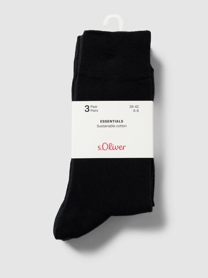 s.Oliver RED LABEL Socken mit Stretch-Anteil im 3er-Pack Black 3