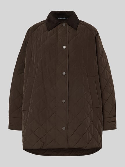 Weekend Max Mara Oversized Steppmantel mit Cordkragen Modell 'PEPATO' Schoko 2
