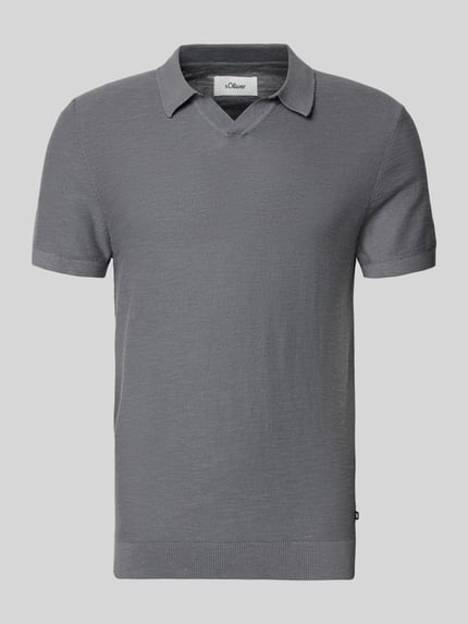 Produktfoto, Regular Fit Poloshirt aus reiner Baumwolle von s.Oliver RED LABEL, Optik: Unifarben, Kragenform: Johnny-Kragen, Kurzarm, Strick