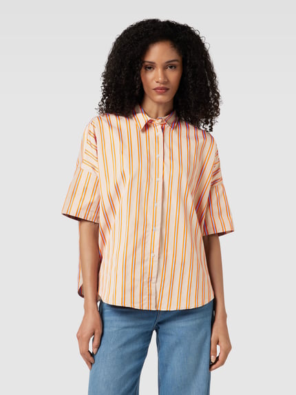 Tonno & Panna Overhemdblouse met streepmotief, model 'Elination' Beige - 4