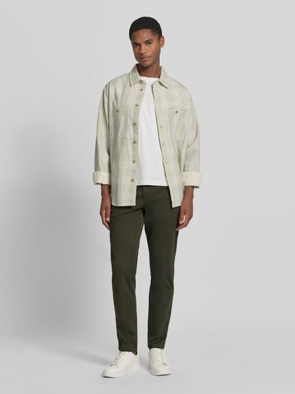 Selected Slim Fit Chino aus Baumwoll-Mix Modell 'MILES' Dunkelgruen 1