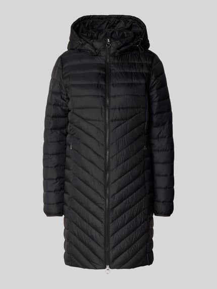 s.Oliver RED LABEL Płaszcz pikowany o kroju slim fit z odpinanym kapturem Czarny 2