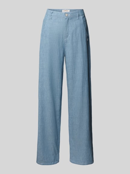 GANG Spodnie o szerokim kroju z efektem denimu model ‘Via Wide’ Jasnoniebieski 2