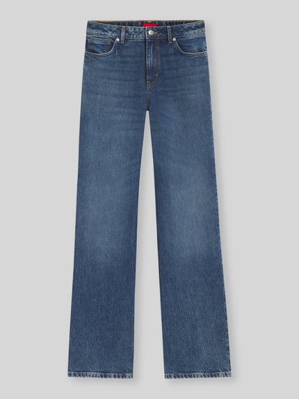 HUGO Wide leg jeans van katoenmix model 'GORINNE' Donkerblauw - 2