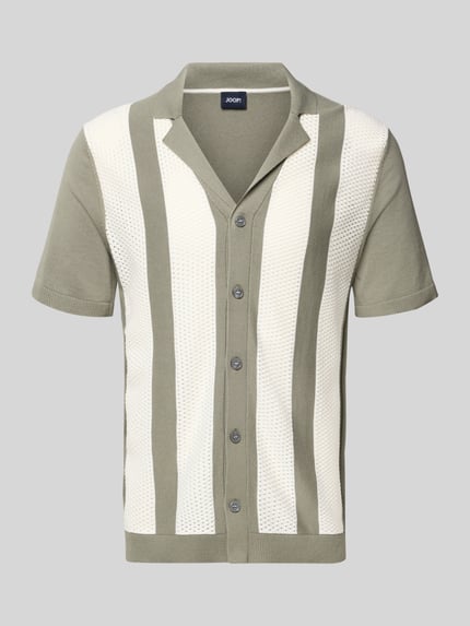Produktfoto, Regular Fit Freizeithemd mit Kentkragen Modell 'Galvo' von JOOP! Collection, Reine Baumwolle, grün-weiß, Knopfleiste, strukturierte Oberfläche