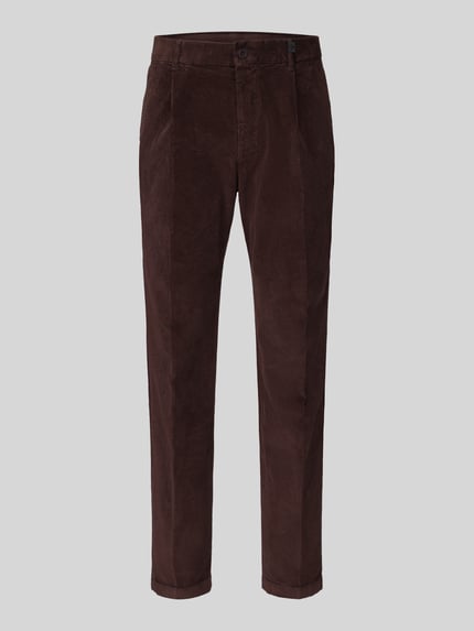 Strellson relaxed fit corduroy broek van katoenmix model 'Lui_2V-D' Donkerbruin - 2