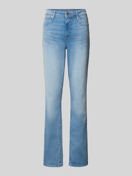Produktfoto, Bootcut Jeans aus Baumwoll-Mix von s.Oliver RED LABEL, efekt: jednolity kolor, mieszanka bawełny, denim, 5 kieszeni