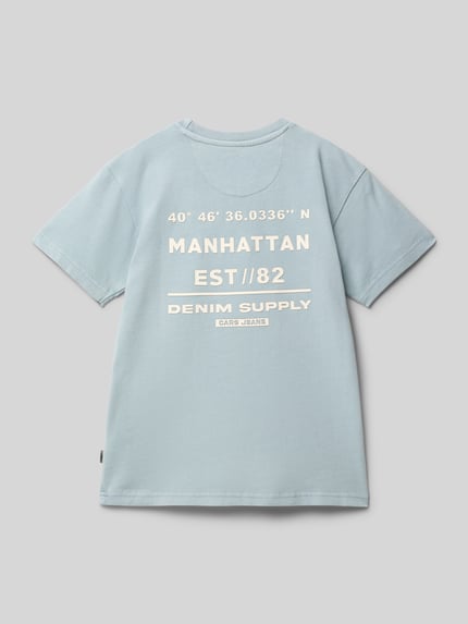 Cars Jeans T-Shirt mit Label-Print Bleu 3