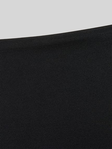 Produktfoto, Bikini-Slip mit Label-Print von HUGO, schwarze feine Textur, Optik: Unifarben, Damen, Detailaufnahme