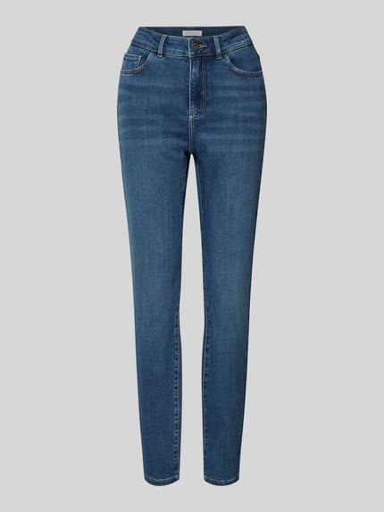 Produktfoto, Skinny Fit Jeans met 5-pocket-design van Christian Berg Woman in blauw, katoen-viscosemix met stretch, rechte vooraanzicht.