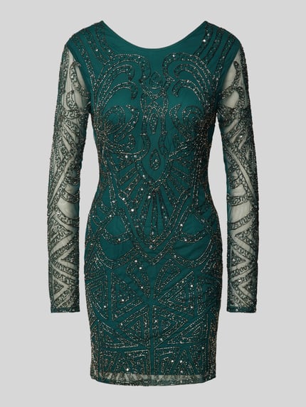 Lace & Beads Cocktailjurk met sierparels Groen - 2