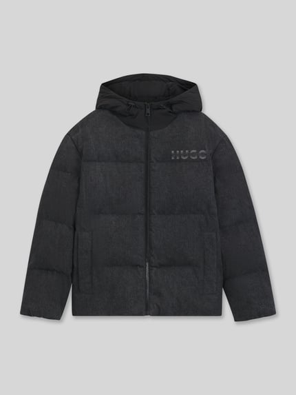 HUGO Blue Kurtka puchowa w kroju relaxed fit z czystej bawełny model 'BOWAN' BLACK 2