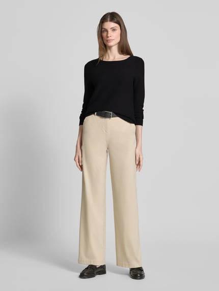 Christian Berg Woman Regular fit shirt met lange mouwen van puur katoen in gebreide look Zwart - 1