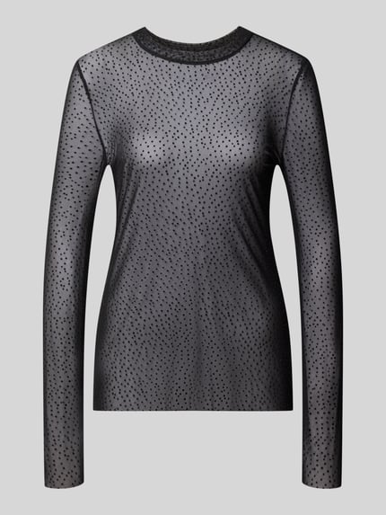 Bluzka z długim rękawem z przezroczystej siateczki Shop The Look MANNEQUINE