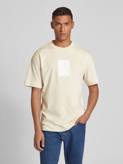 BOSS T-Shirt mit Statement- und Label-Print Modell 'Tessin' Offwhite 4