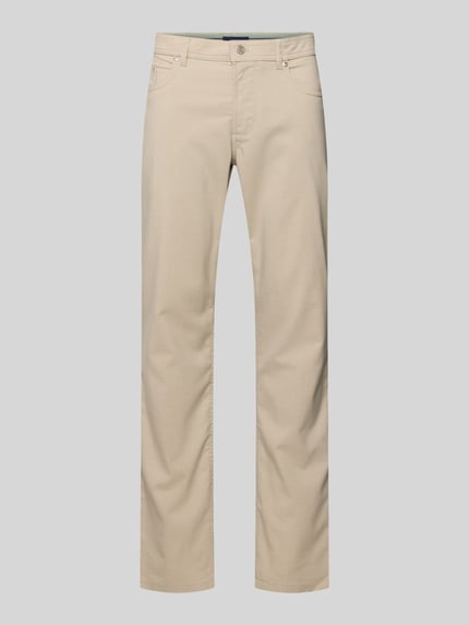Productfoto, Chino met 5-pocket-design van Christian Berg Men, rechte snit, mix van materialen met viscose, beige kleur, formaat 32/32