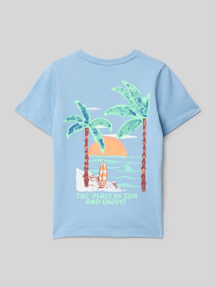 s.Oliver RED LABEL Regular Fit T-Shirt aus reiner Baumwolle Hellblau 3
