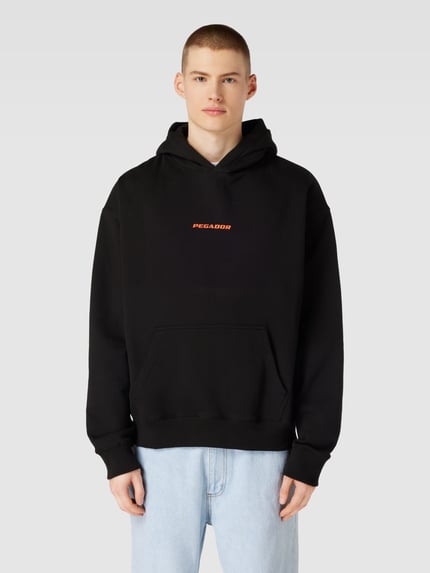 PEGADOR Oversized hoodie met labelprint, model 'COLNE' Zwart - 4