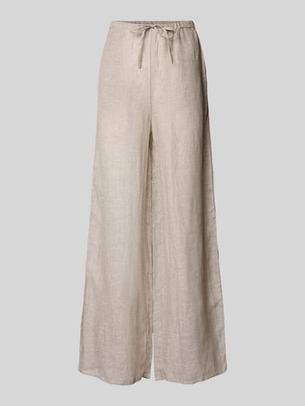 Christian Berg Woman Wide Leg Leinenhose mit Eingrifftaschen Beige 2