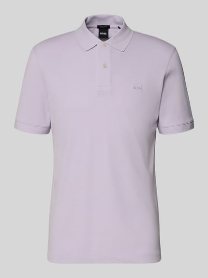 Produktfoto, Regular Fit Poloshirt aus reiner Baumwolle Modell 'PALLAS' von BOSS, Optik: Unifarben in zartem Fliederton, Piqué-Textur
