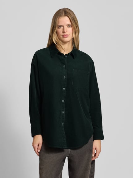 ONLY Relaxed fit overhemdblouse van puur katoen, model 'AIME-MOXI' Donkergroen - 4