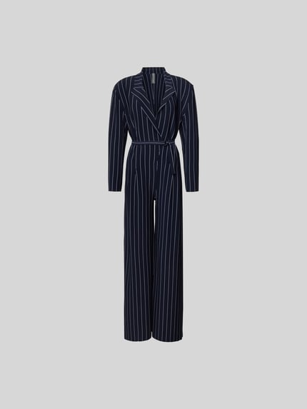 Norma Kamali Jumpsuit mit Reverskragen Marine 2