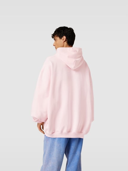 VETEMENTS Bluza z kapturem o kroju oversized z wyhaftowanym logo Jasnoróżowy 5