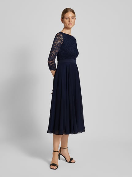 SWING Cocktailjurk van gehaakt kant Marineblauw - 1