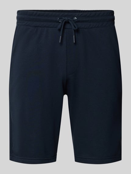 Produktfoto, dunkelblaue Herren Sweatshorts mit elastischem Bund Modell 'KARLOS' von Blend, Baumwoll-Mix, Regular Fit, Tunnelzug, glatte Struktur
