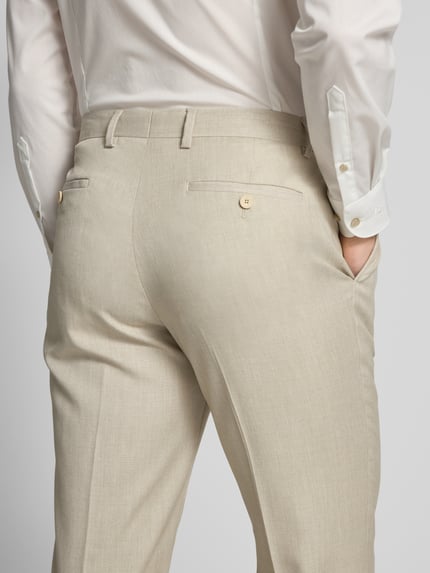 MCNEAL Regular fit bandplooibroek met structuurmotief Beige - 3
