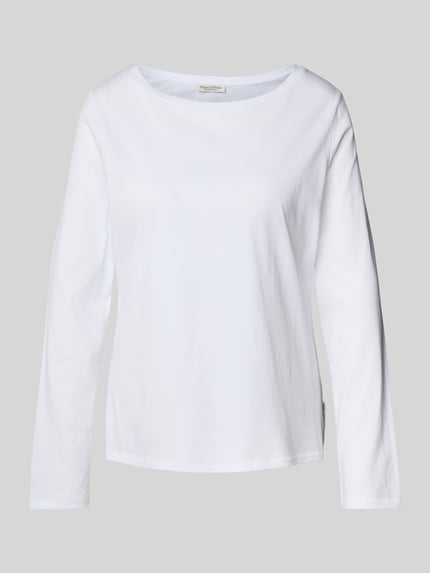Marc O'Polo Longsleeve aus Baumwolle mit Logo-Detail Weiss 2
