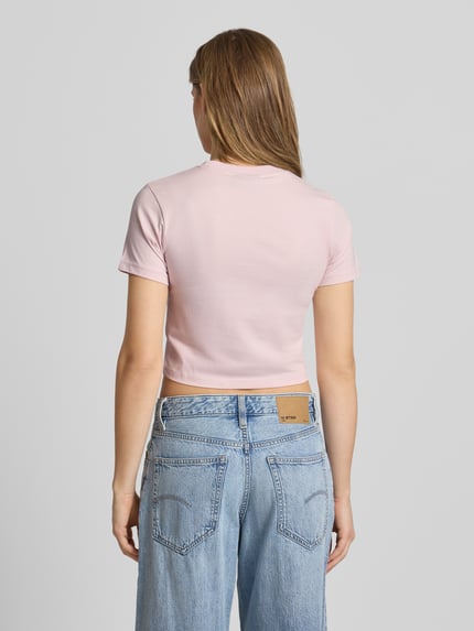 PEGADOR Kort t-shirt met labelstitching Roze - 5
