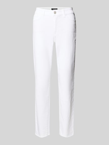 Slim Fit Jeans mit Fransen und Eingrifftaschen Shop The Look MANNEQUINE