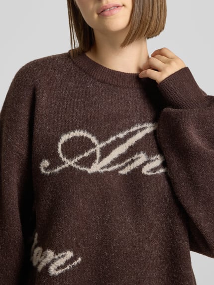 ANOTHER COTTON LAB Pullover mit großem Signature-Schriftzug Schoko 3