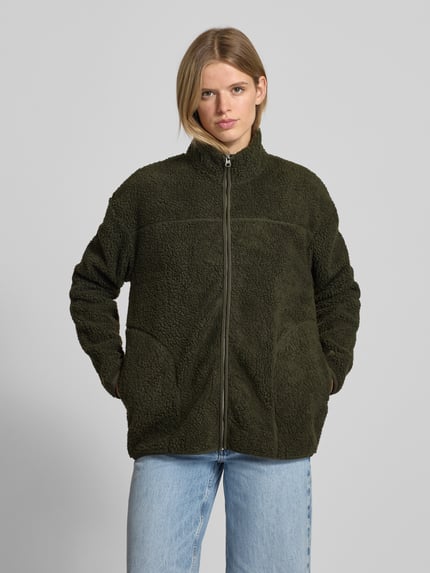 PIECES Regular Fit Jacke aus Teddyfell Modell 'SADIA' Khaki 4