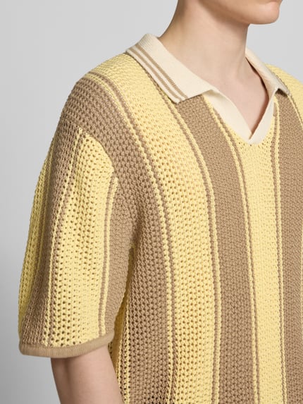 JACK & JONES Gebreid shirt met polokraag, model 'ACAPULCO' Geel - 3