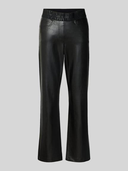 Produktfoto, schwarze Slim Fit Kunstlederhose in Glattleder-Optik Modell 'FELICE' von CAMBIO, Damen Leder- / Kunstlederhose