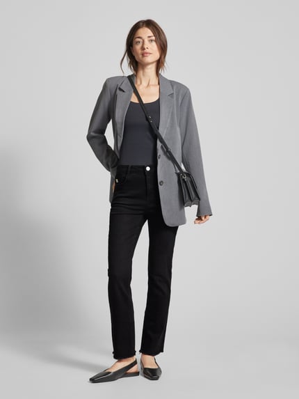 Goldgarn Slim fit jeans met franjes, model 'LINDENHOF' Zwart - 1