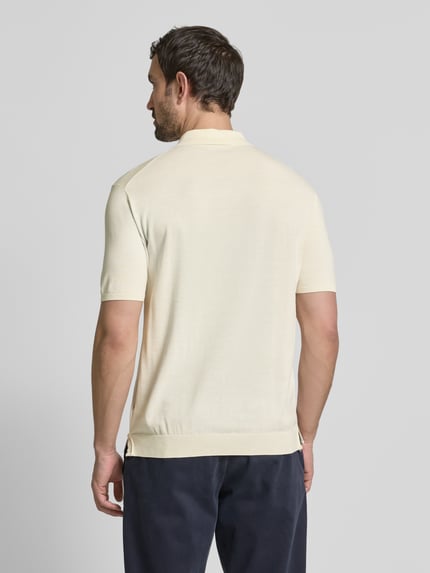 People of Shibuya Poloshirt mit Seitenschlitzen Modell 'NITO' Kitt 5