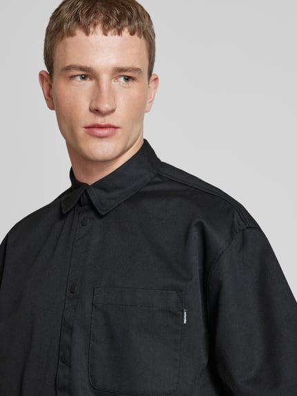 REVIEW Relaxed fit Vrijetijdsoverhemd met Borstzak Zwart - 3