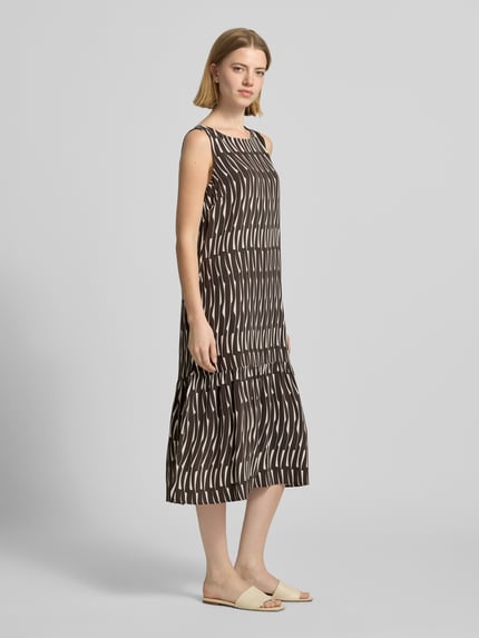 OPUS Midikleid mit rückseitigem Schlüsselloch-Ausschnitt Dunkelbraun 1