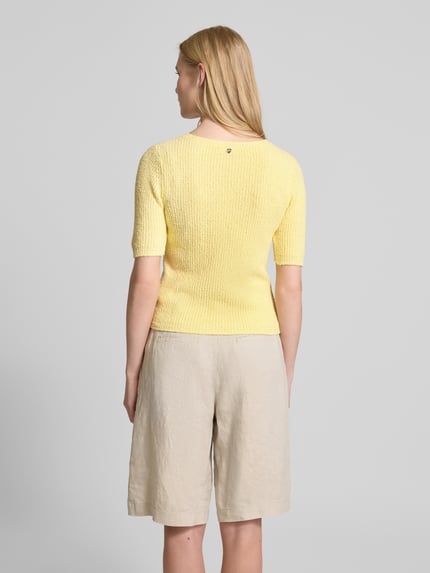 Rich & Royal Strickpullover mit 1/2-Ärmel Hellgelb 5