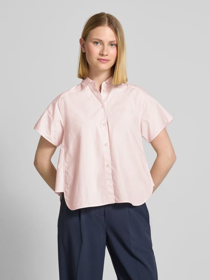 BOSS Bluzka o kroju regular fit z kołnierzykiem typu kent model ‘Bixina’ Różowy 4